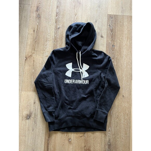 Under Armour Hoodie Womens Black Favorite Fleece Pullover Sweater SZ Medium NEW - Picture 1 of 3